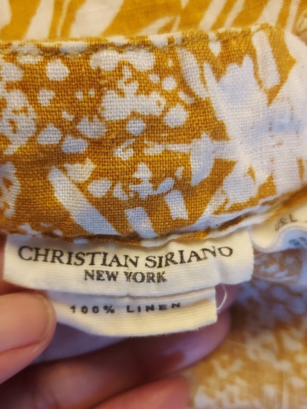 Christian Siriano Yellow and White Printed Tank Top - Picture 2 of 6